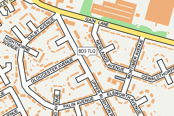 BD3 7LQ map - OS OpenMap – Local (Ordnance Survey)