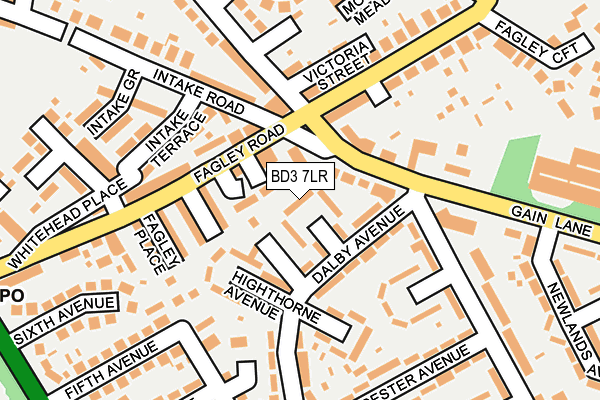 BD3 7LR map - OS OpenMap – Local (Ordnance Survey)