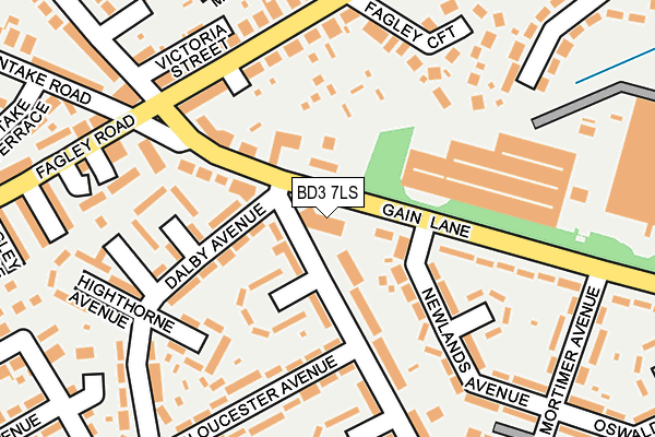 BD3 7LS map - OS OpenMap – Local (Ordnance Survey)