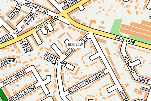 BD3 7LW map - OS OpenMap – Local (Ordnance Survey)