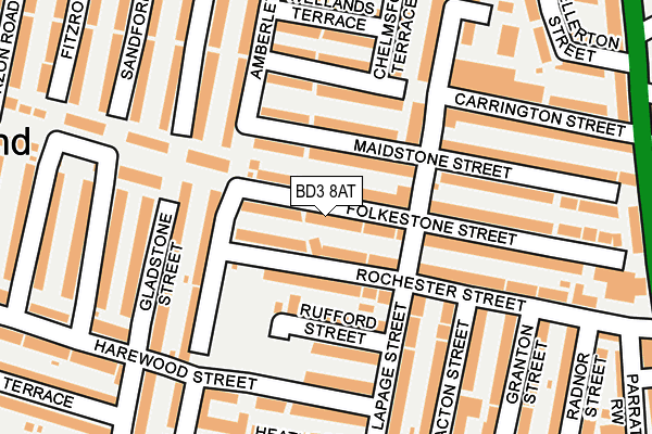 BD3 8AT map - OS OpenMap – Local (Ordnance Survey)