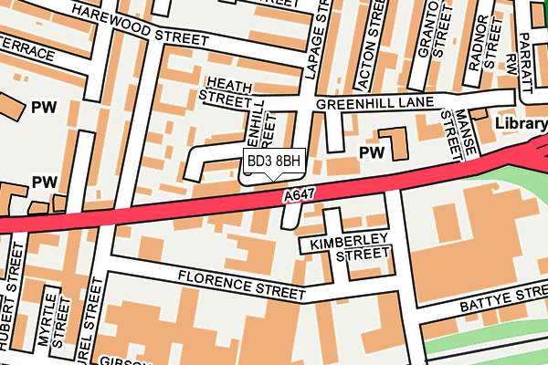BD3 8BH map - OS OpenMap – Local (Ordnance Survey)