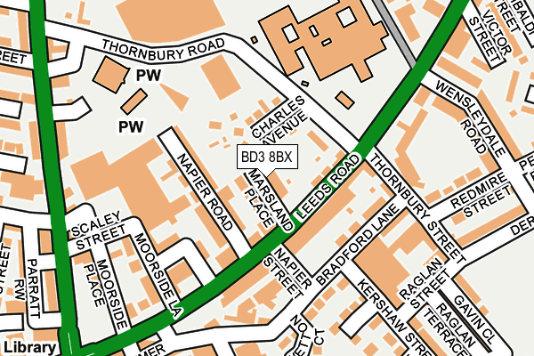 BD3 8BX map - OS OpenMap – Local (Ordnance Survey)