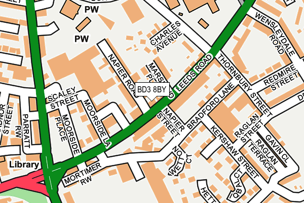 BD3 8BY map - OS OpenMap – Local (Ordnance Survey)