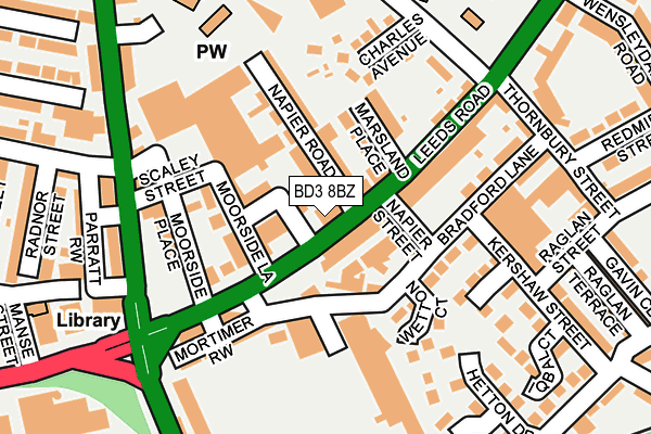 BD3 8BZ map - OS OpenMap – Local (Ordnance Survey)