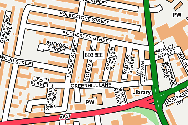 BD3 8EE map - OS OpenMap – Local (Ordnance Survey)