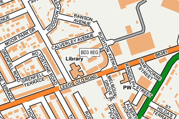 BD3 8EG map - OS OpenMap – Local (Ordnance Survey)