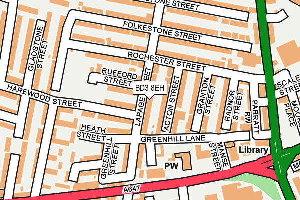 BD3 8EH map - OS OpenMap – Local (Ordnance Survey)