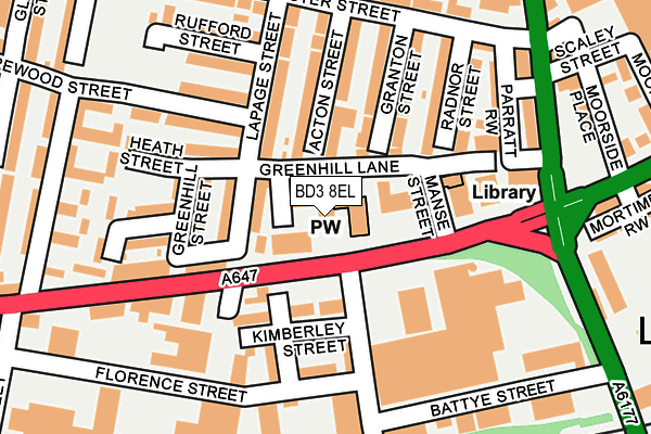 BD3 8EL map - OS OpenMap – Local (Ordnance Survey)