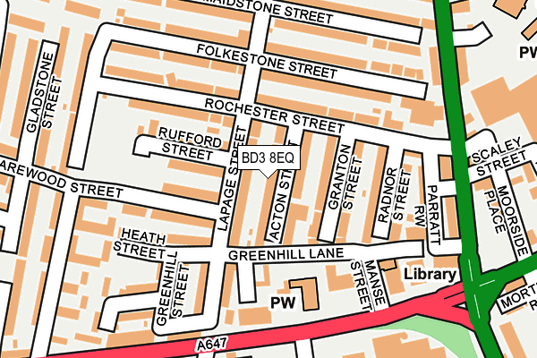 BD3 8EQ map - OS OpenMap – Local (Ordnance Survey)