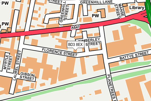 BD3 8EX map - OS OpenMap – Local (Ordnance Survey)