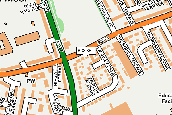 BD3 8HT map - OS OpenMap – Local (Ordnance Survey)