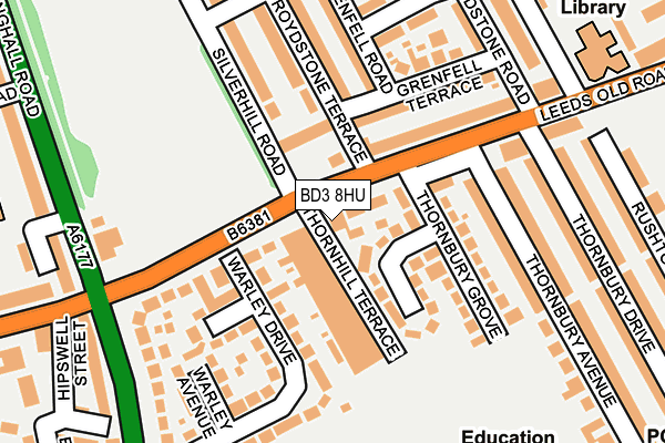 BD3 8HU map - OS OpenMap – Local (Ordnance Survey)