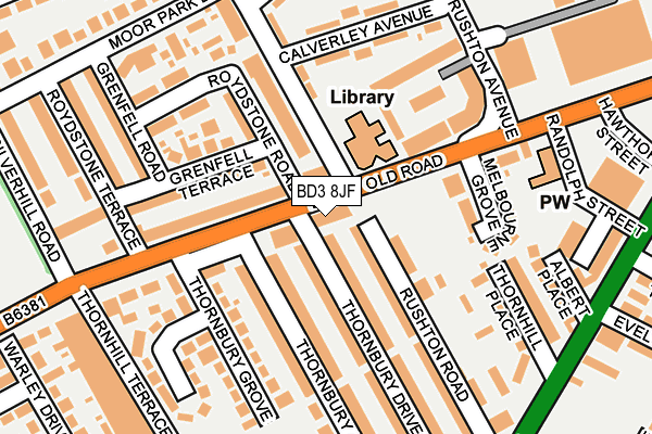 BD3 8JF map - OS OpenMap – Local (Ordnance Survey)