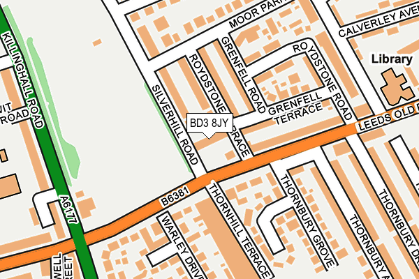 BD3 8JY map - OS OpenMap – Local (Ordnance Survey)