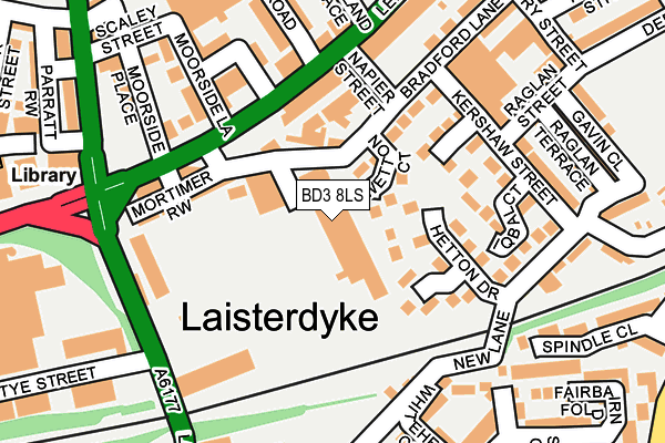 BD3 8LS map - OS OpenMap – Local (Ordnance Survey)