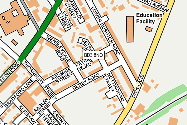 BD3 8NQ map - OS OpenMap – Local (Ordnance Survey)