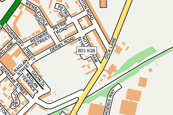 BD3 8QB map - OS OpenMap – Local (Ordnance Survey)