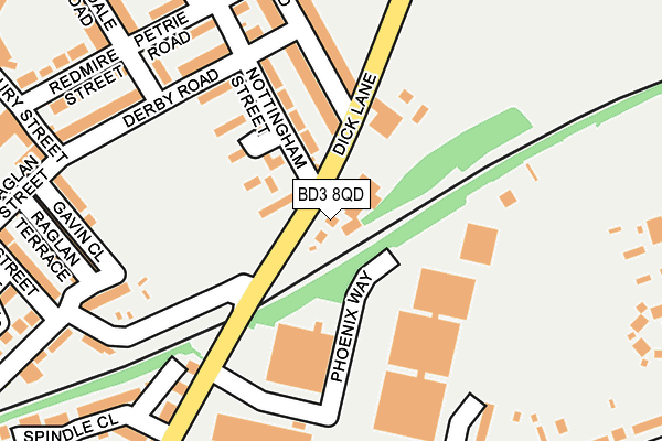 BD3 8QD map - OS OpenMap – Local (Ordnance Survey)