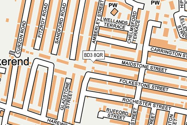 BD3 8QR map - OS OpenMap – Local (Ordnance Survey)