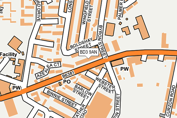 BD3 9AN map - OS OpenMap – Local (Ordnance Survey)