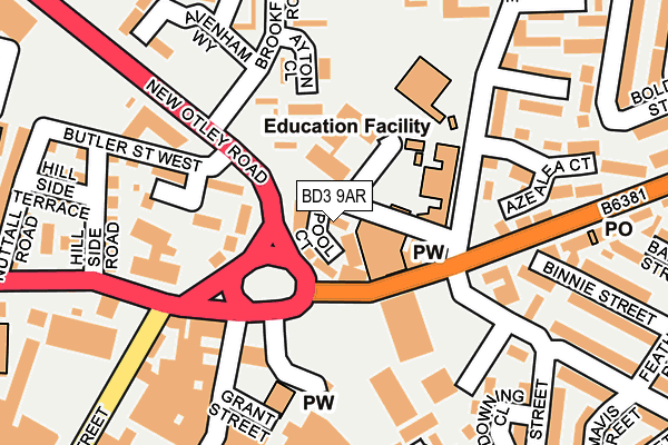 BD3 9AR map - OS OpenMap – Local (Ordnance Survey)