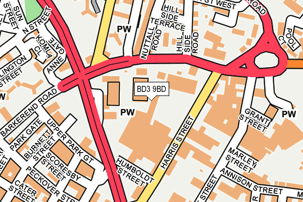 BD3 9BD map - OS OpenMap – Local (Ordnance Survey)