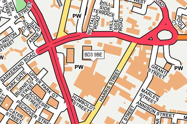 BD3 9BE map - OS OpenMap – Local (Ordnance Survey)