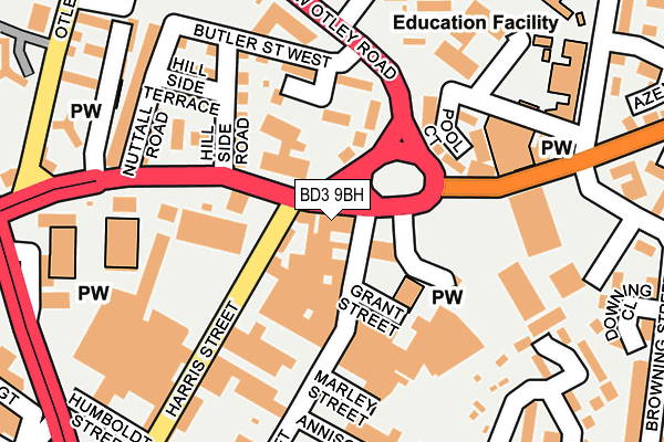 BD3 9BH map - OS OpenMap – Local (Ordnance Survey)