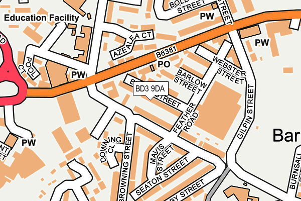 BD3 9DA map - OS OpenMap – Local (Ordnance Survey)