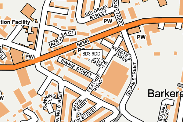 BD3 9DD map - OS OpenMap – Local (Ordnance Survey)