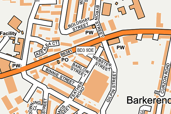 BD3 9DE map - OS OpenMap – Local (Ordnance Survey)