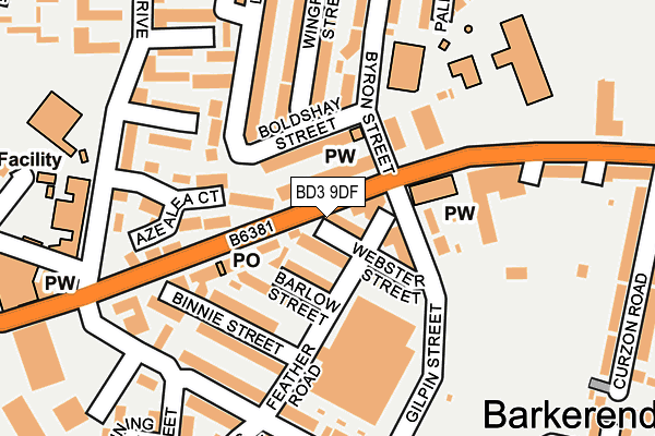 BD3 9DF map - OS OpenMap – Local (Ordnance Survey)
