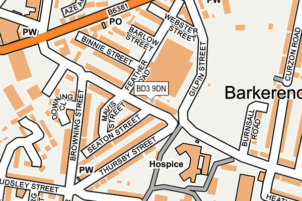 BD3 9DN map - OS OpenMap – Local (Ordnance Survey)