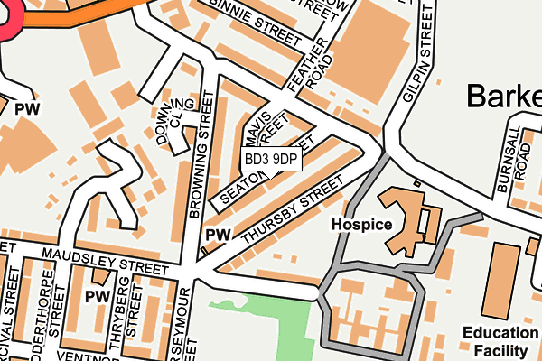 BD3 9DP map - OS OpenMap – Local (Ordnance Survey)