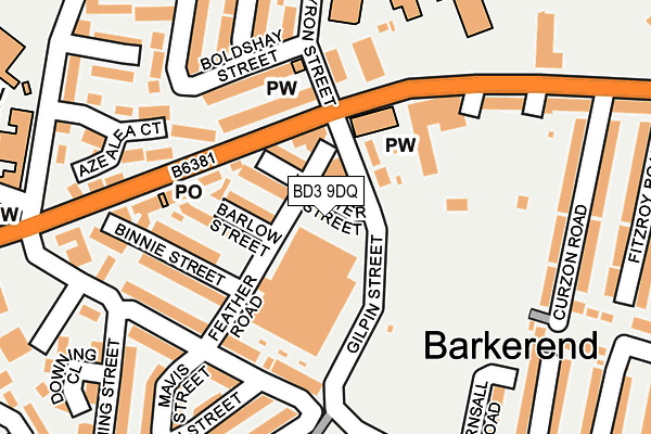 BD3 9DQ map - OS OpenMap – Local (Ordnance Survey)