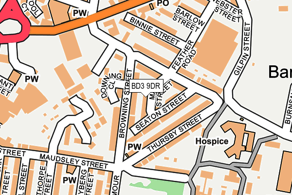 BD3 9DR map - OS OpenMap – Local (Ordnance Survey)