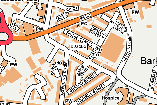 BD3 9DS map - OS OpenMap – Local (Ordnance Survey)