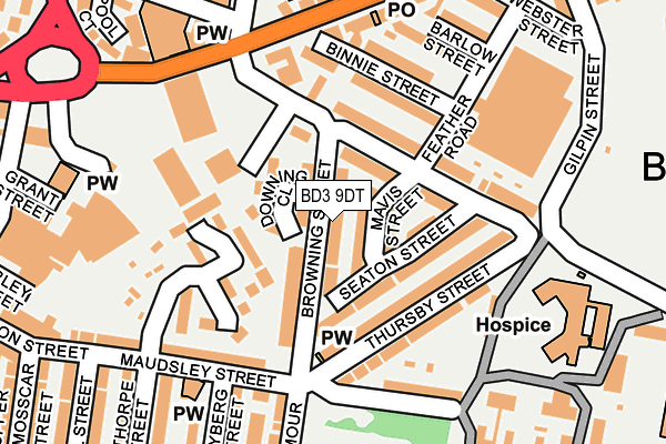 BD3 9DT map - OS OpenMap – Local (Ordnance Survey)