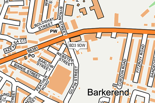 BD3 9DW map - OS OpenMap – Local (Ordnance Survey)