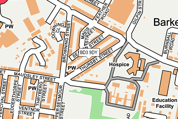 BD3 9DY map - OS OpenMap – Local (Ordnance Survey)