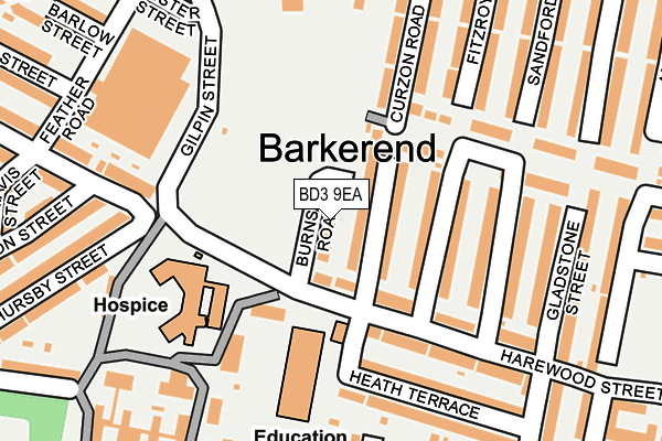 BD3 9EA map - OS OpenMap – Local (Ordnance Survey)