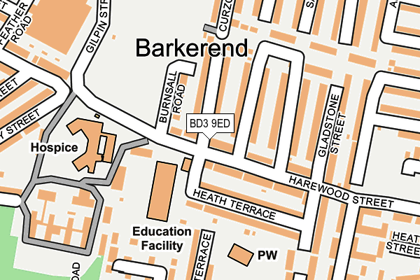 BD3 9ED map - OS OpenMap – Local (Ordnance Survey)