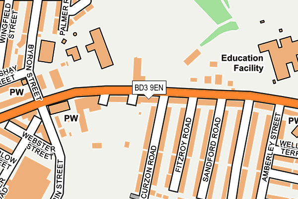 BD3 9EN map - OS OpenMap – Local (Ordnance Survey)