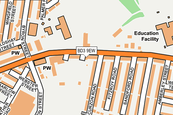 BD3 9EW map - OS OpenMap – Local (Ordnance Survey)