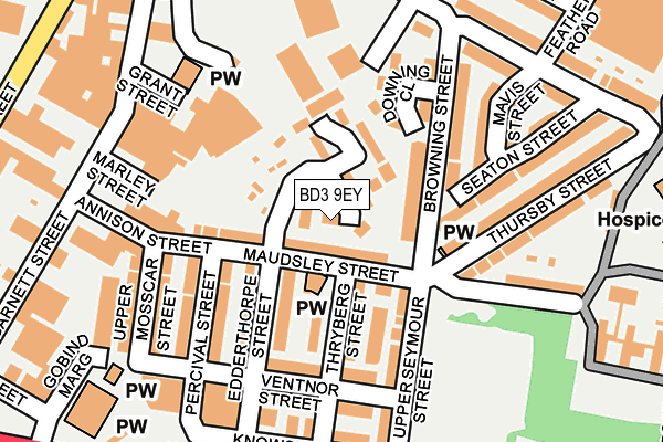 BD3 9EY map - OS OpenMap – Local (Ordnance Survey)