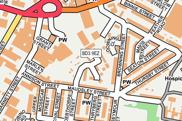 BD3 9EZ map - OS OpenMap – Local (Ordnance Survey)