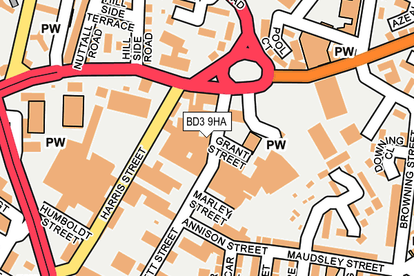 BD3 9HA map - OS OpenMap – Local (Ordnance Survey)