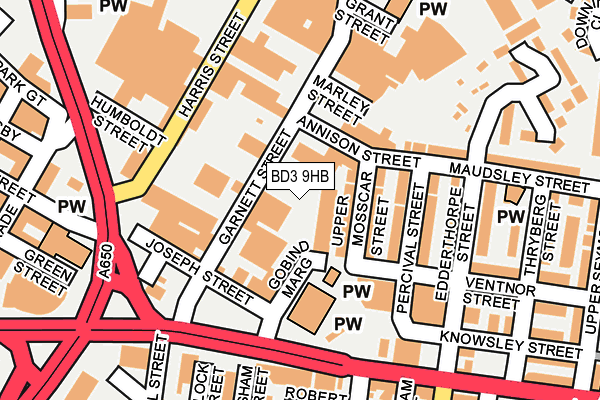 BD3 9HB map - OS OpenMap – Local (Ordnance Survey)