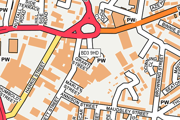 BD3 9HD map - OS OpenMap – Local (Ordnance Survey)